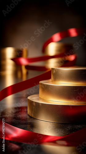 Golden Coins and Crimson Ri...