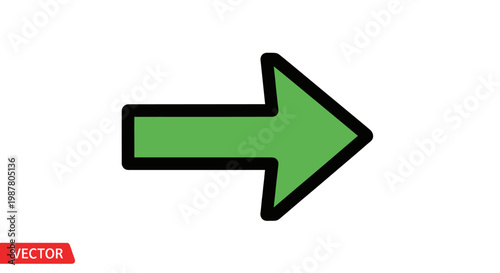 Green Arrow Pointing Right Direction.