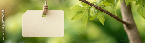 Blank Sign on Green Tree: A...