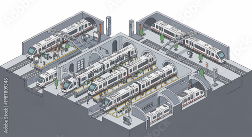 Industrial factory building complex layout.