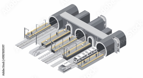 Subway Station Architecture Design Structure.