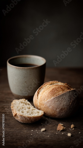Simple breakfast of coffee ...