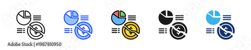 Revenue Breakdown Icon Collection With Multiple Styles