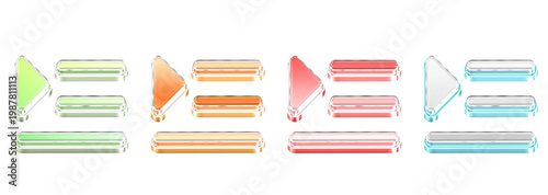 Foto 3D Glass Minimal Text Indent Symbol Set Isolated on Transparent Background – Con
