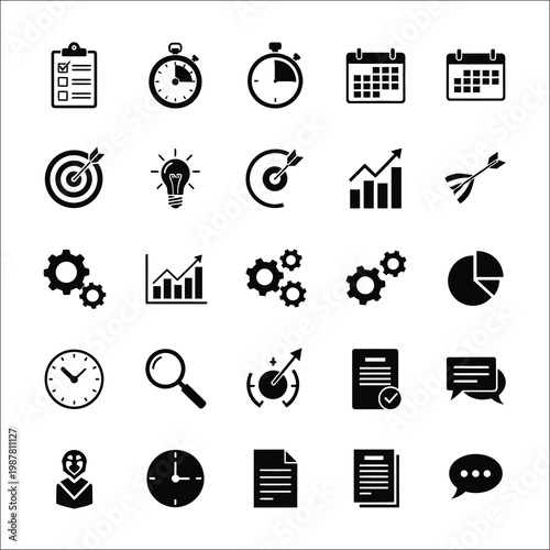 Various icons representing common activities and objects