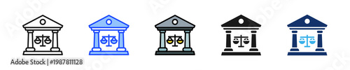 Civil Justice Icon Collection With Multiple Styles