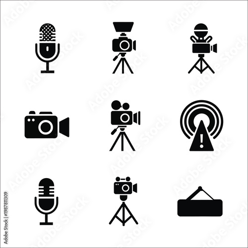 A collection of icons and symbols representing various types of activities and objects