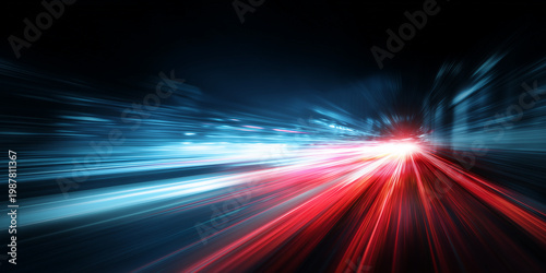 abstract light-speed background with colorful, glowing lines moving rapidly in the dark sky.