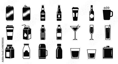 Black and white beverage on white background drink bottle