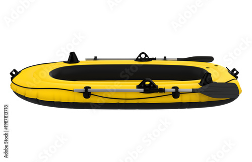 Tableau sur toile Inflatable Motor Boat Isolated
