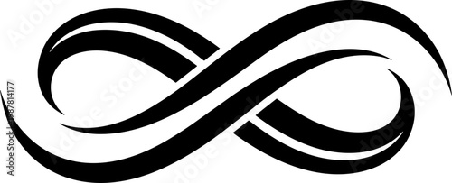 Stylized Infinity Symbol Vector Illustration in Tribal Calligraphy Style for Graphic Design