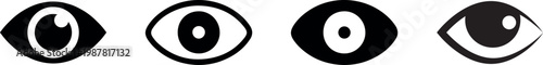 Eye icon set. Eyesight symbol. Retina scan eye icons. Simple eyes collection. Eye silhouette - stock vector.
