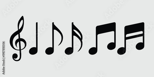 Music notes icon set