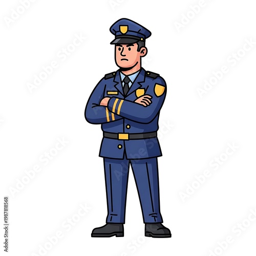 Police Officer Cartoon Character.