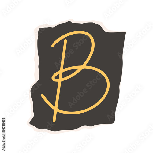 Hand Drawn Ransom Note Alphabet Letters Scrapbook Style Torn Paper Cutout