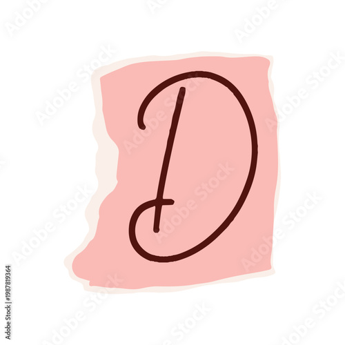 Hand Drawn Ransom Note Alphabet Letters Scrapbook Style Torn Paper Cutout