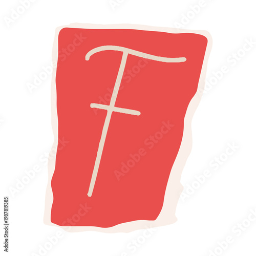 Hand Drawn Ransom Note Alphabet Letters Scrapbook Style Torn Paper Cutout