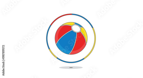 Colorful Beach Ball Toy Object.