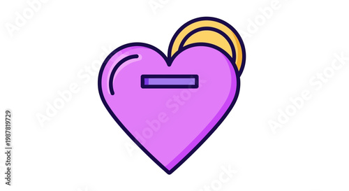 Purple Heart Shaped Piggy Bank.