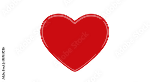 Red Heart Symbol Love Icon Shape.