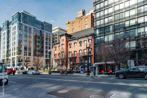 Konstfotografi Washington city streets and building architecture.