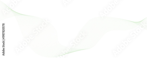 Light green flowing wavy lines forming dynamic ribbon wave, abstract background with subtle color blend.