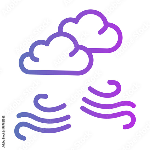 Wind breeze Line Gradient Icon