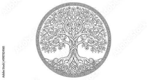Hand drawn vintage dollar coin vector illustration with floral tribal ornament frame design