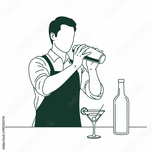 Bartender preparing a cocktail drink.