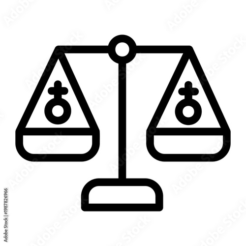 Gender equality scale Line Icon