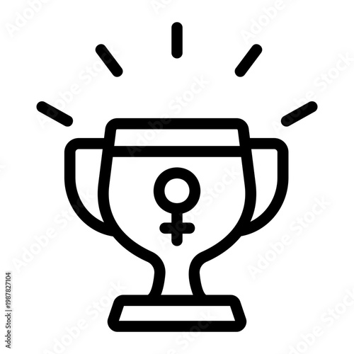 Women trophy Line Icon