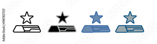 
platinum icon set multiple style collection with gold bar and star design