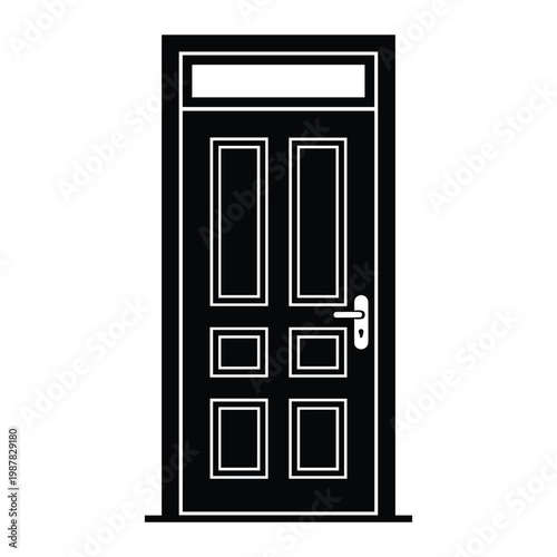 Door Shape Icon Silhouette Vector black design on a white background