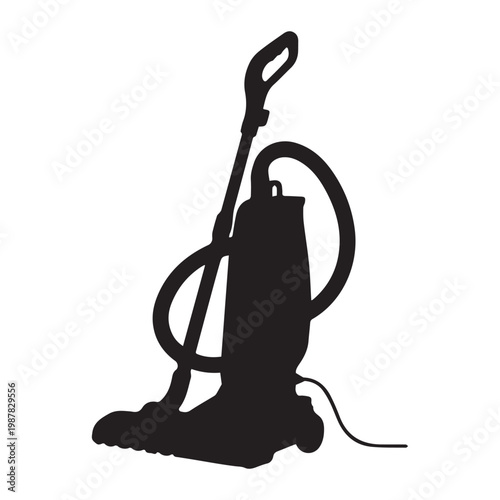 Vacuum Cleaner Shape Icon Silhouette Vector black design on a white background