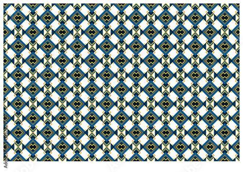 Blue and Gold Modern seamless pattern with golden stars seamless geometric pattern with geometric shapes