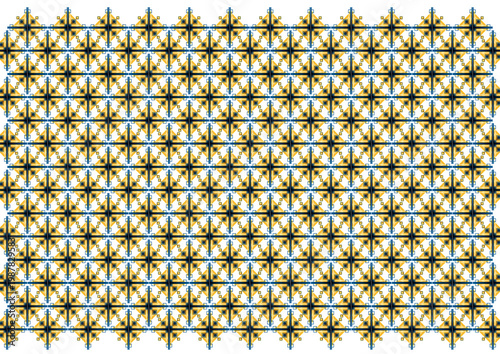 Blue and Gold Modern seamless pattern with golden stars