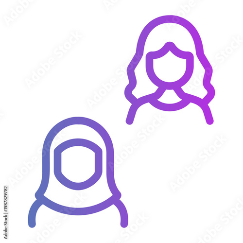 Diverse woman Line Gradient Icon