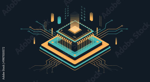 Microchip electronic circuit board component.