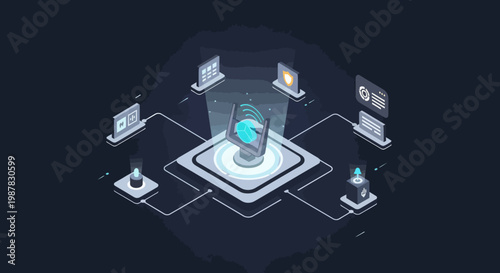 Network Connection Digital Globe Hub.