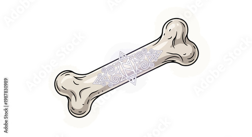 Mystical Bone With Geometric Pattern