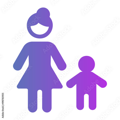 Mother and child Line Gradient Icon