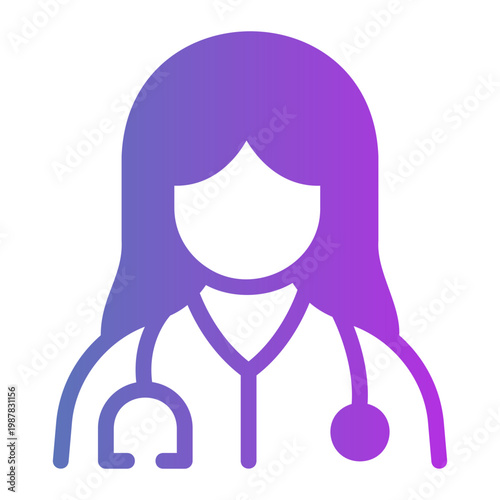 Women doctor Line Gradient Icon
