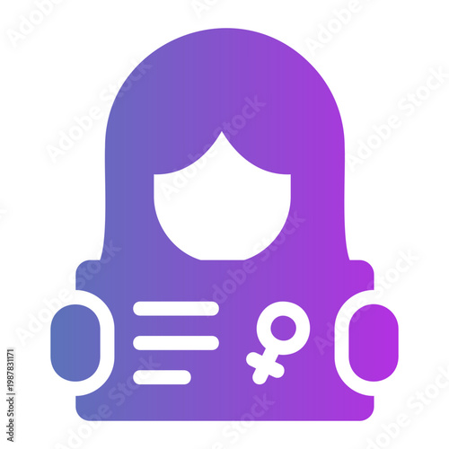 women holding benner Line Gradient Icon