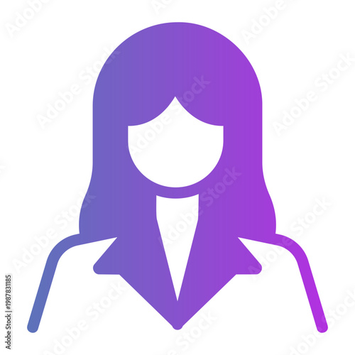 Women leader Line Gradient Icon