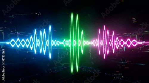 Neon sound wave colorful light technology.