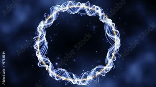 Glowing white circle on dark background.