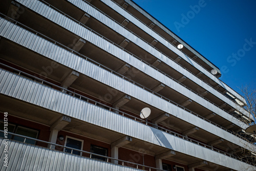 Fotografie Stockholm, Sweden Residential balconies in the Tensta suburb.
