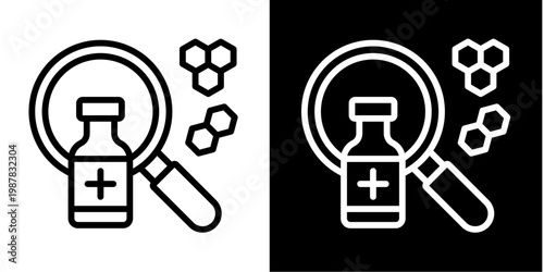 Lab Testing Icon Set White Style Collection