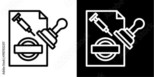 Prescription Icon Set White Style Collection