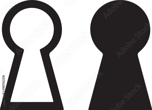 vector illustration of keyhole isolated icon. door, lock, key flat simple symbol